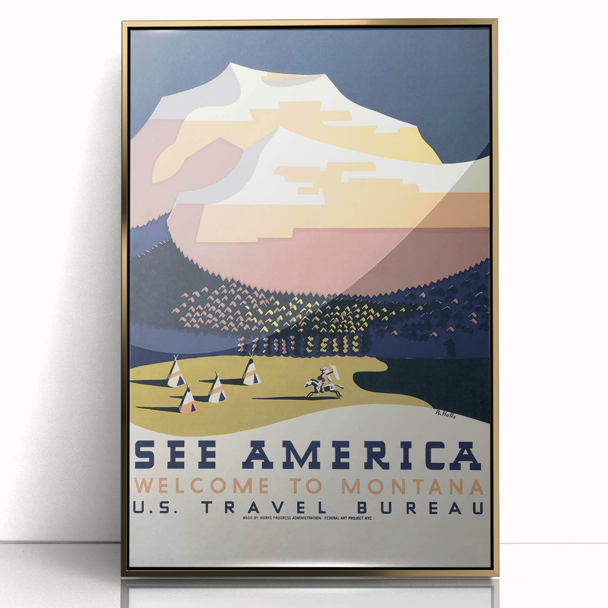 See America Vintage Travel Poster - Welcome to Montana Art