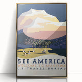 See America Vintage Travel Poster - Welcome to Montana Art