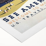See America Vintage Travel Poster - Welcome to Montana Art