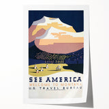 See America Vintage Travel Poster - Welcome to Montana Art