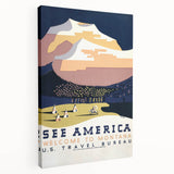 See America Vintage Travel Poster - Welcome to Montana Art