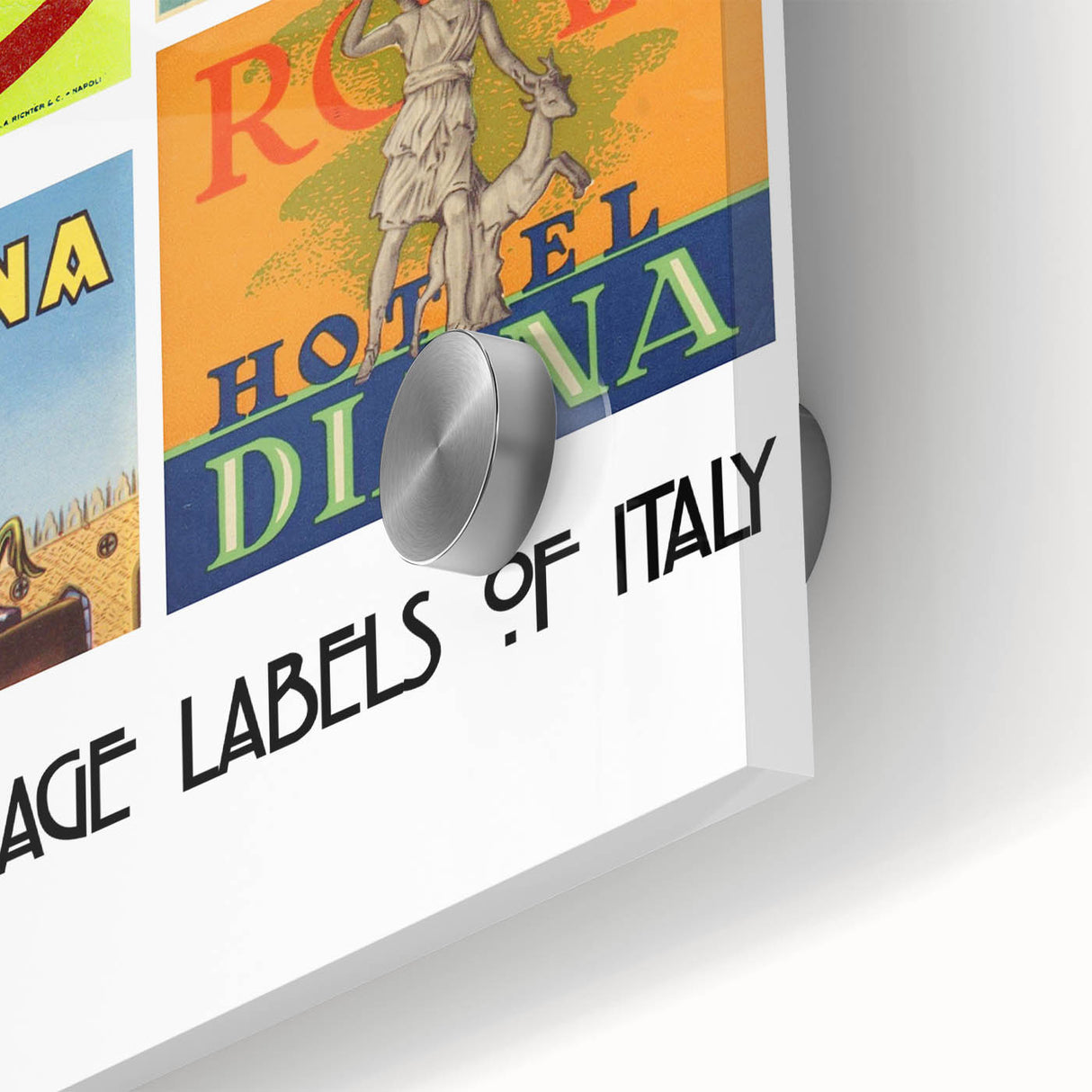 Vintage Hotel Luggage Labels of Italy Poster - Retro Travel Art