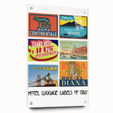 Vintage Hotel Luggage Labels of Italy Poster - Retro Travel Art