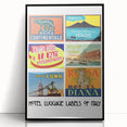 Vintage Hotel Luggage Labels of Italy Poster - Retro Travel Art