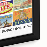 Vintage Hotel Luggage Labels of Italy Poster - Retro Travel Art