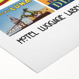 Vintage Hotel Luggage Labels of Italy Poster - Retro Travel Art