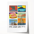 Vintage Hotel Luggage Labels of Italy Poster - Retro Travel Art