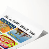 Vintage Hotel Luggage Labels of Italy Poster - Retro Travel Art