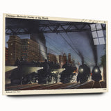 Vintage Chicago Railroad Poster - Retro Train Travel Art