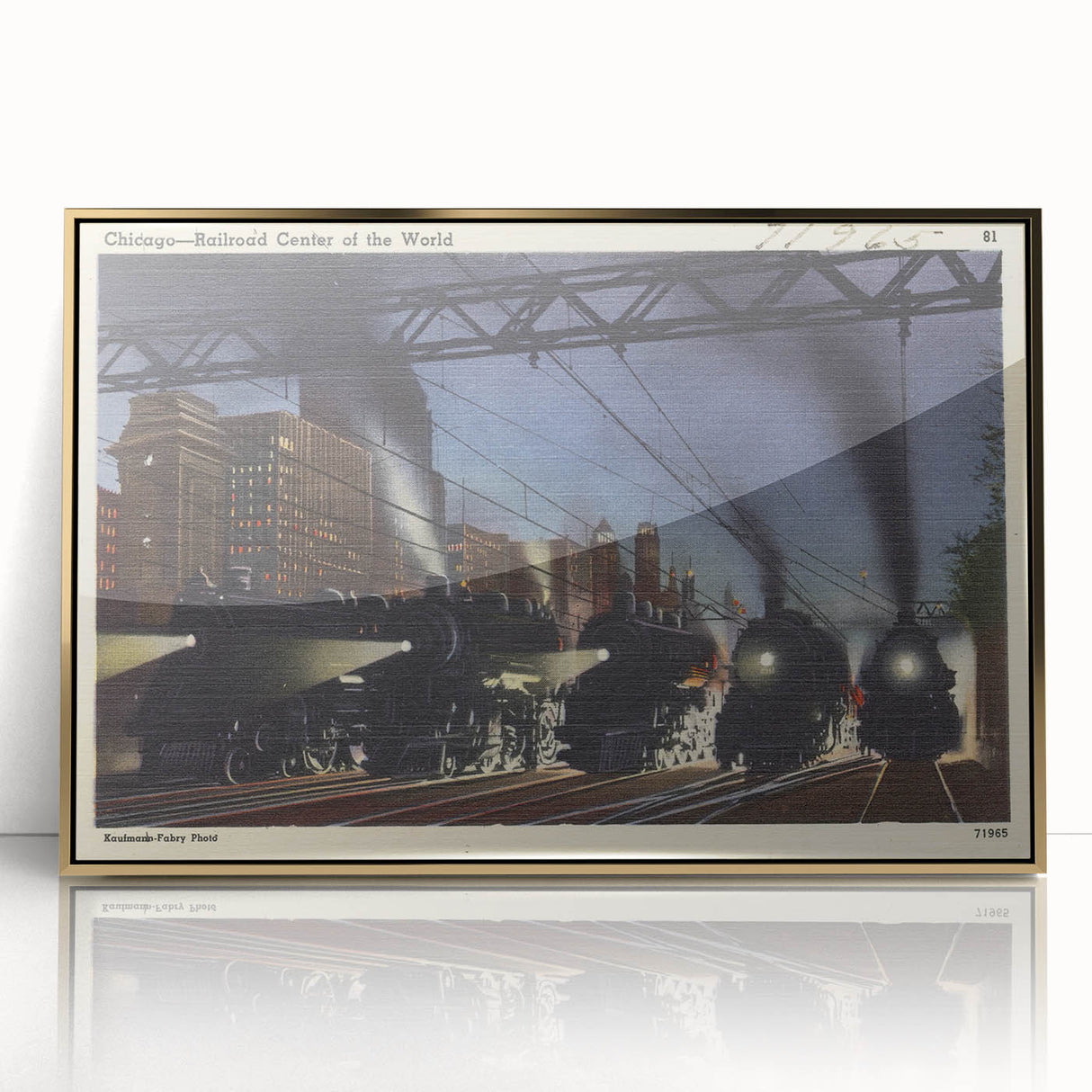 Vintage Chicago Railroad Poster - Retro Train Travel Art