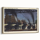 Vintage Chicago Railroad Poster - Retro Train Travel Art