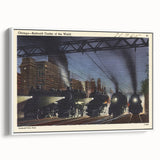 Vintage Chicago Railroad Poster - Retro Train Travel Art