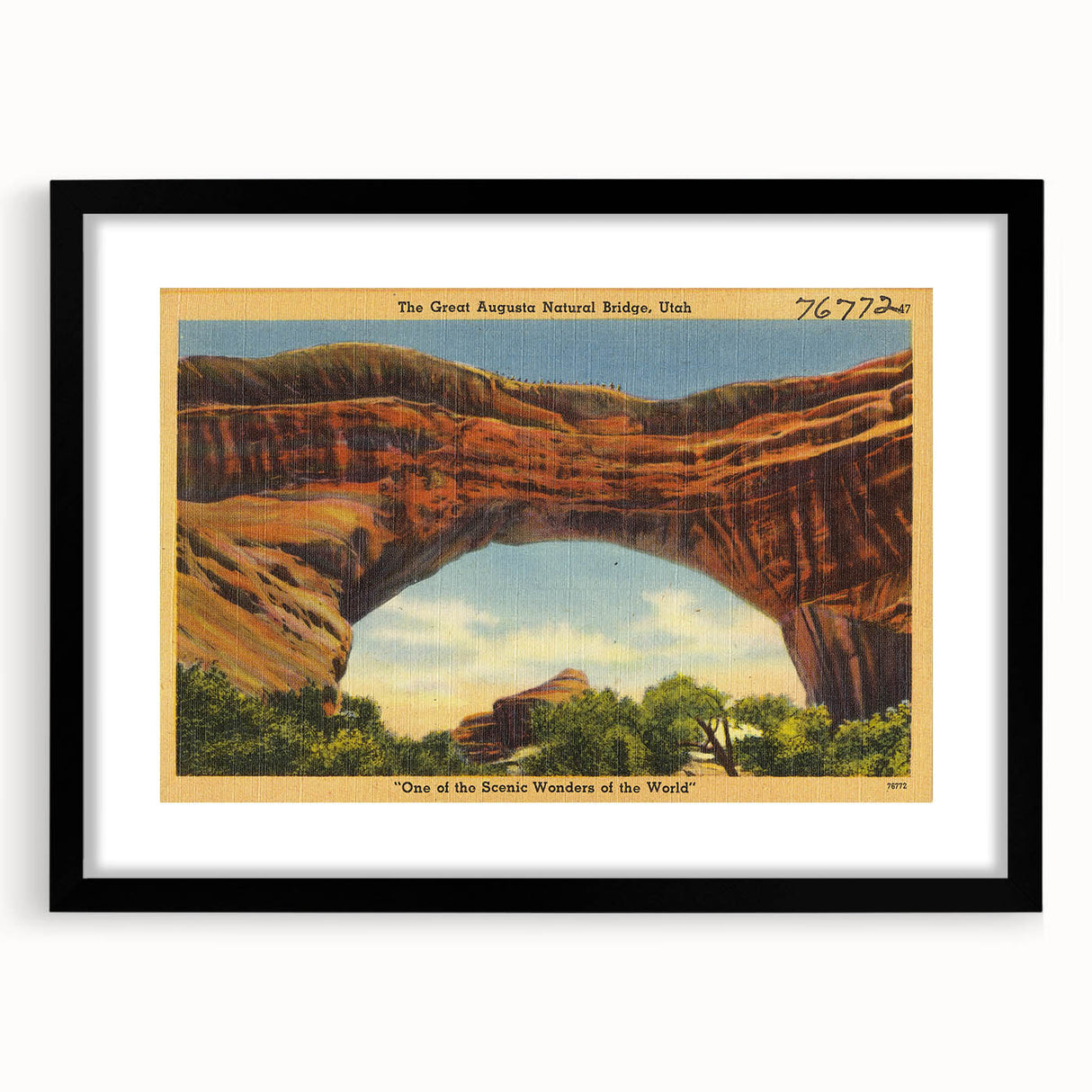 Vintage Natural Bridge Utah Poster - Retro Scenic Travel Art