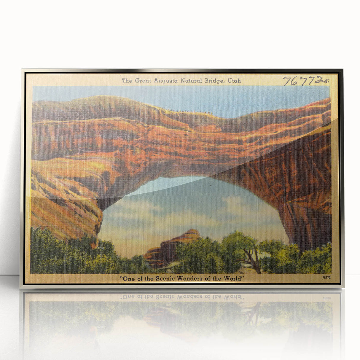 Vintage Natural Bridge Utah Poster - Retro Scenic Travel Art