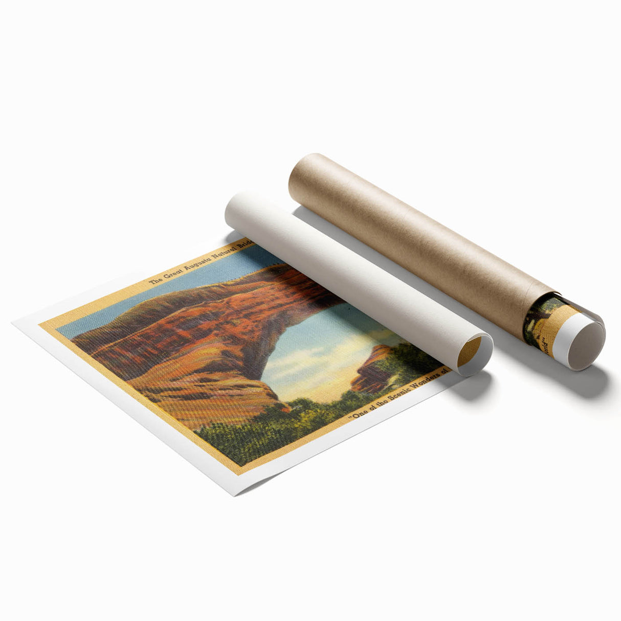 Vintage Natural Bridge Utah Poster - Retro Scenic Travel Art