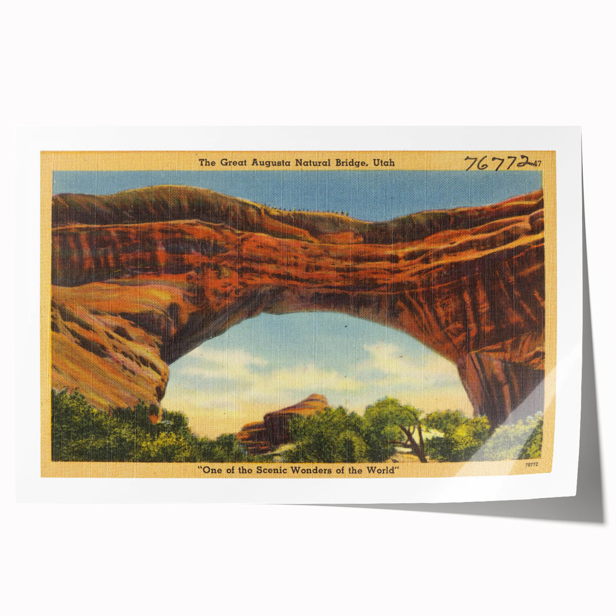 Vintage Natural Bridge Utah Poster - Retro Scenic Travel Art