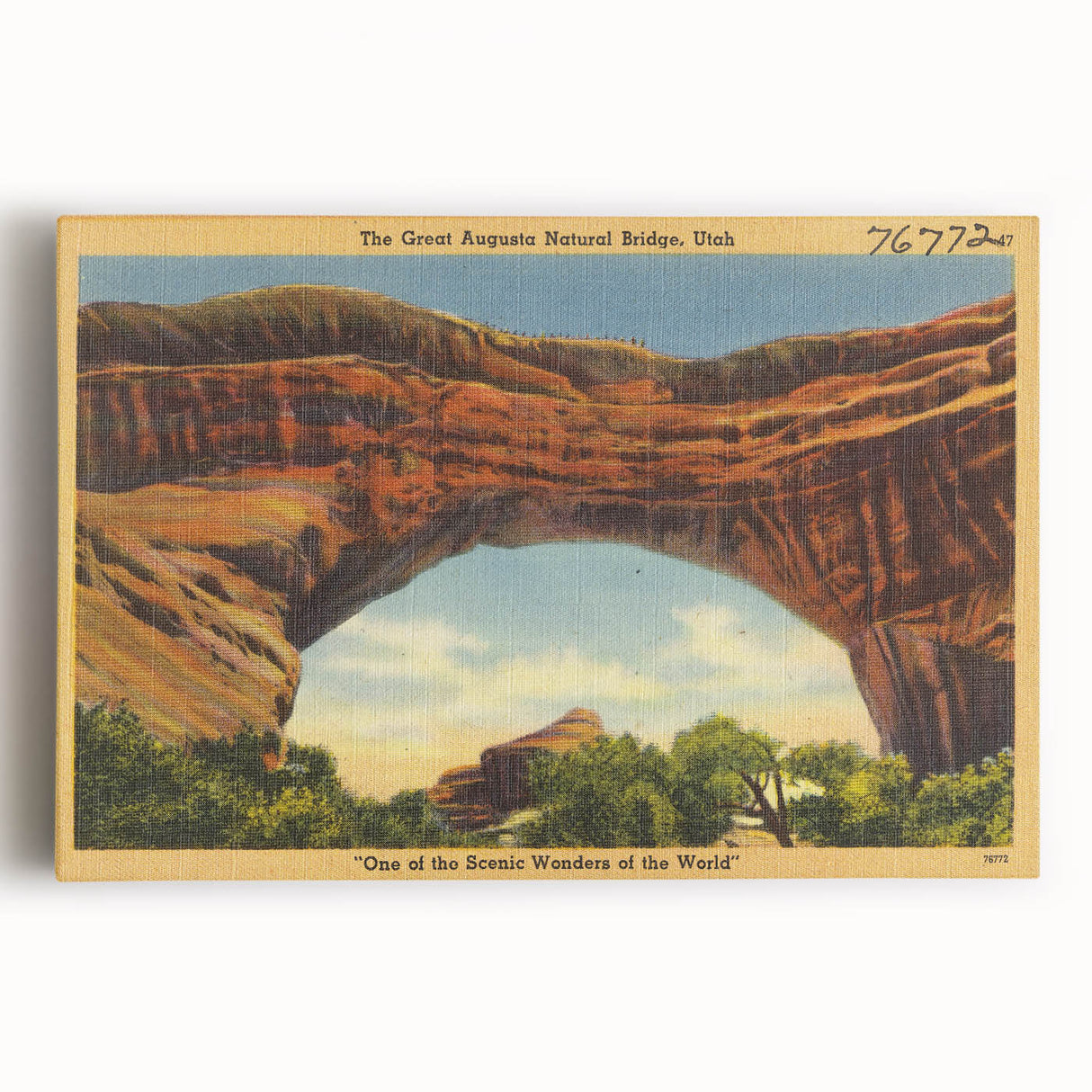 Vintage Natural Bridge Utah Poster - Retro Scenic Travel Art