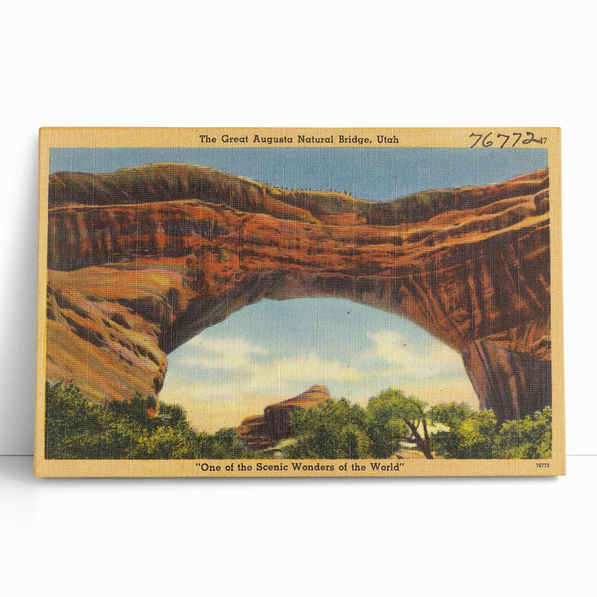 Vintage Natural Bridge Utah Poster - Retro Scenic Travel Art