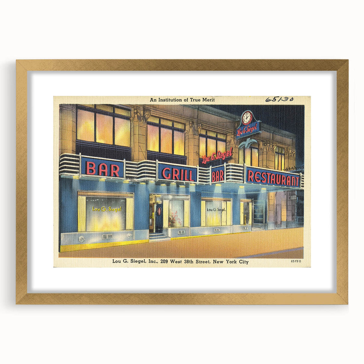Vintage Lou G. Siegel Poster - Retro New York City Restaurant Art