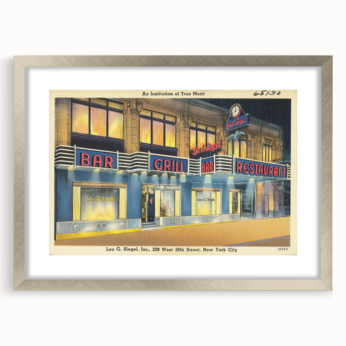 Vintage Lou G. Siegel Poster - Retro New York City Restaurant Art