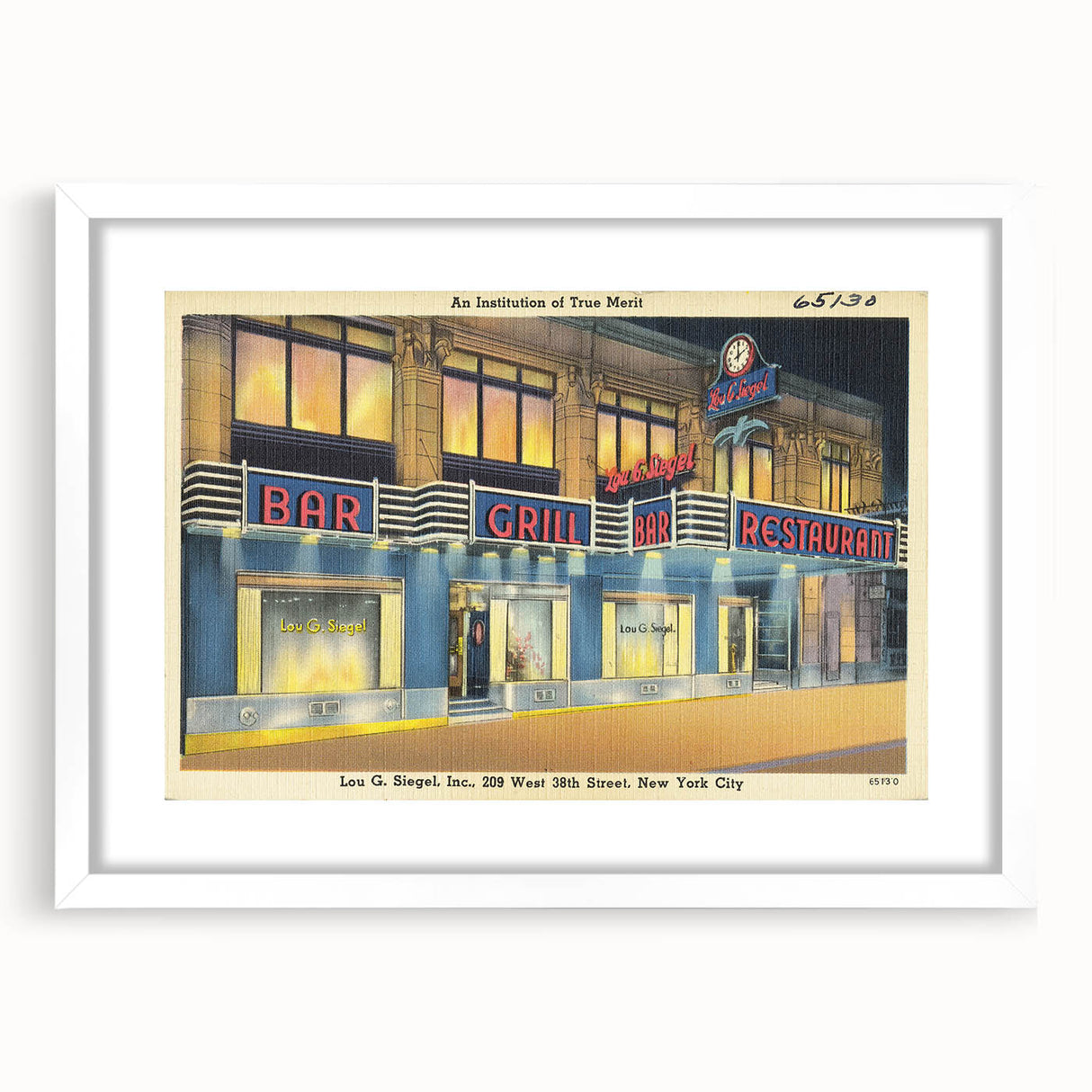 Vintage Lou G. Siegel Poster - Retro New York City Restaurant Art