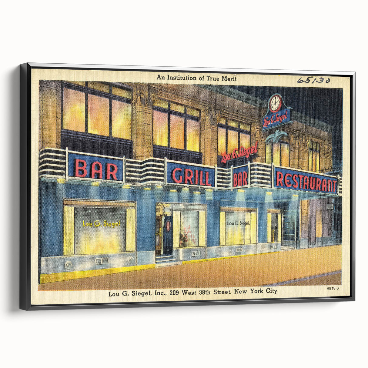 Vintage Lou G. Siegel Poster - Retro New York City Restaurant Art