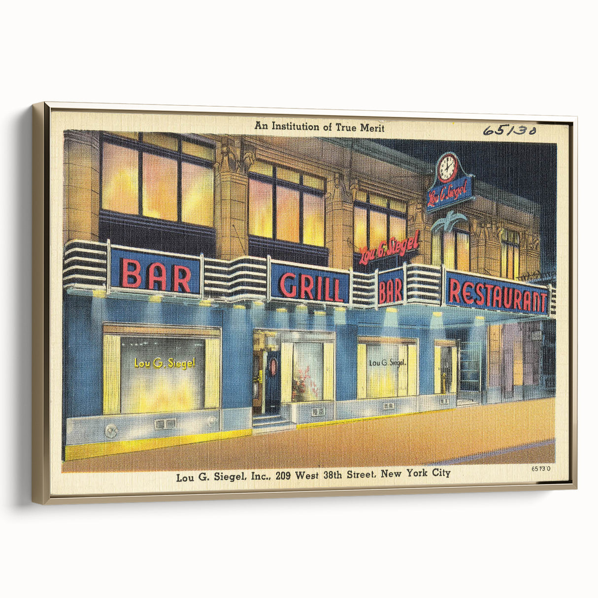 Vintage Lou G. Siegel Poster - Retro New York City Restaurant Art