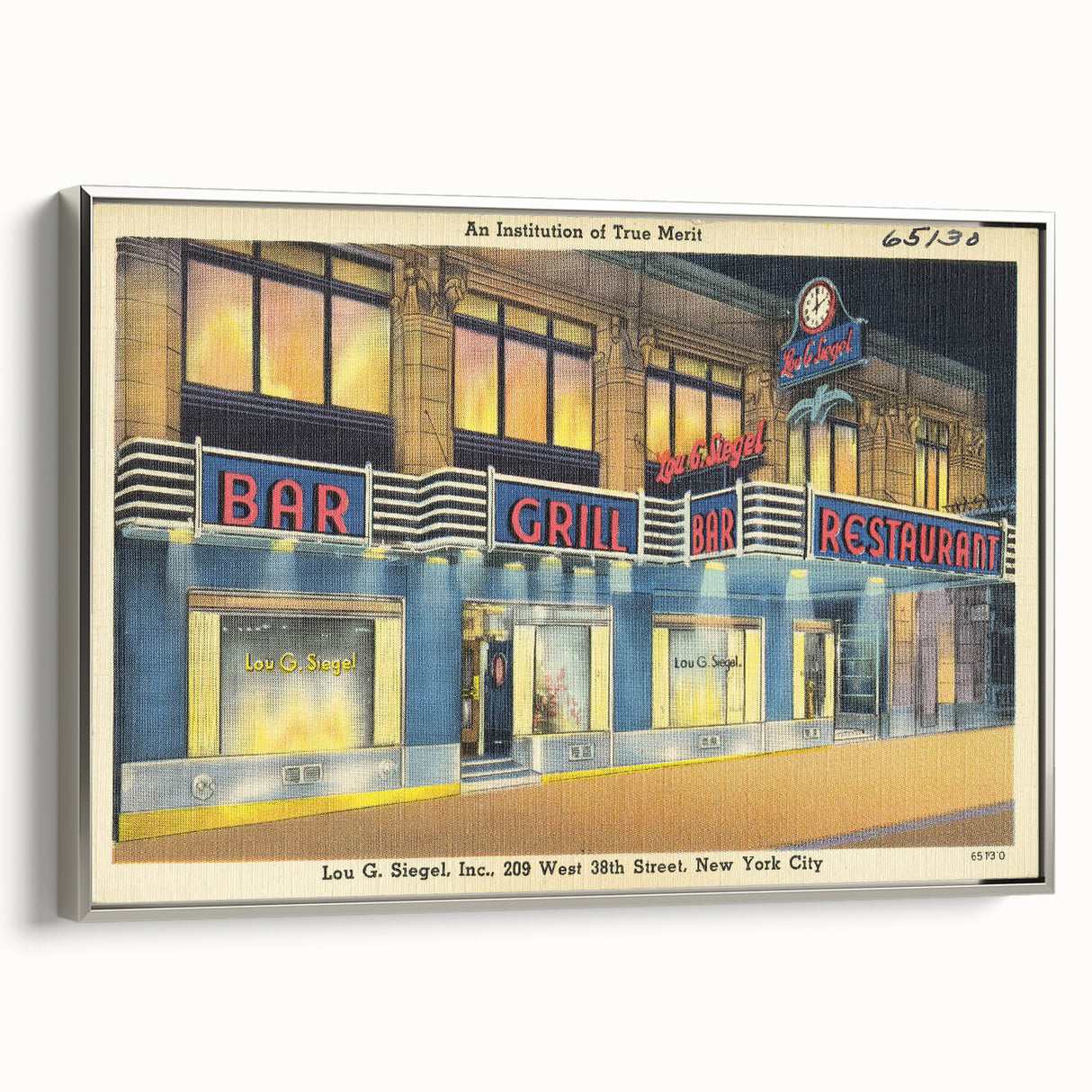 Vintage Lou G. Siegel Poster - Retro New York City Restaurant Art