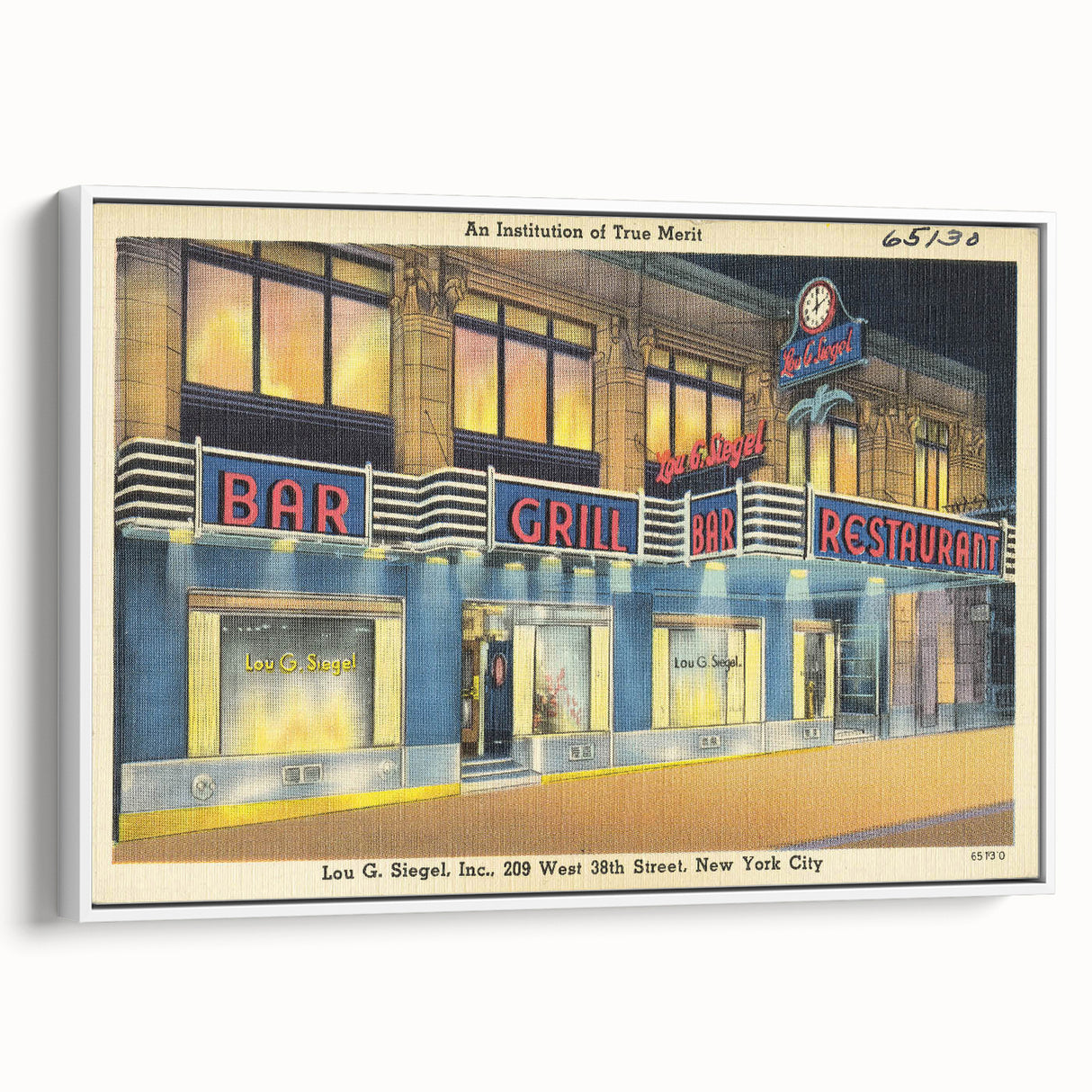 Vintage Lou G. Siegel Poster - Retro New York City Restaurant Art