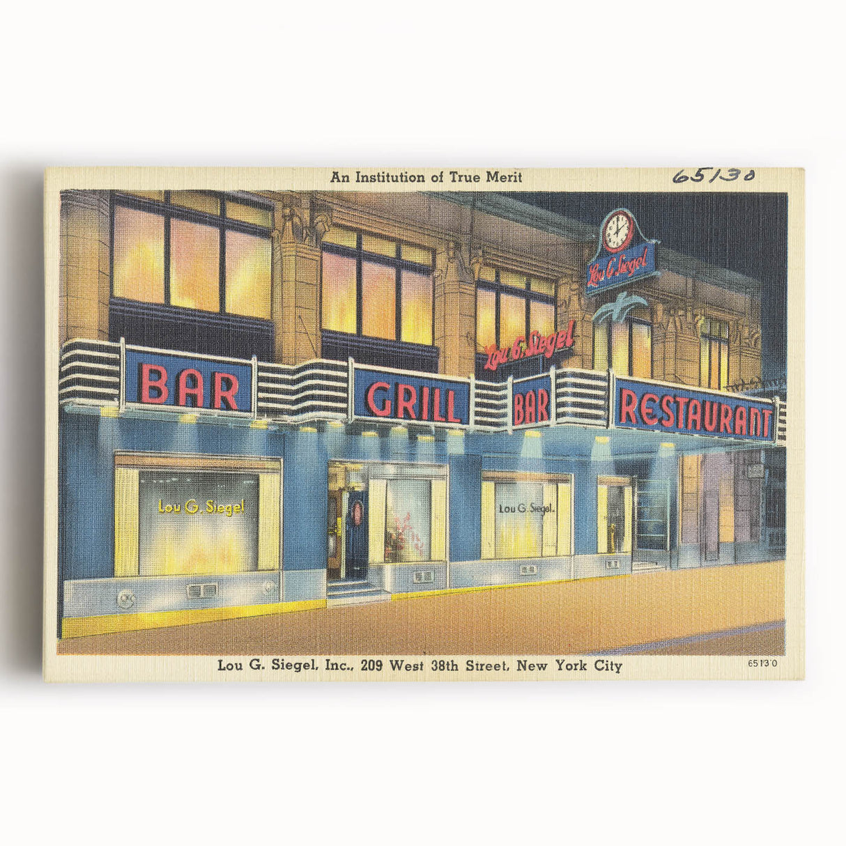 Vintage Lou G. Siegel Poster - Retro New York City Restaurant Art