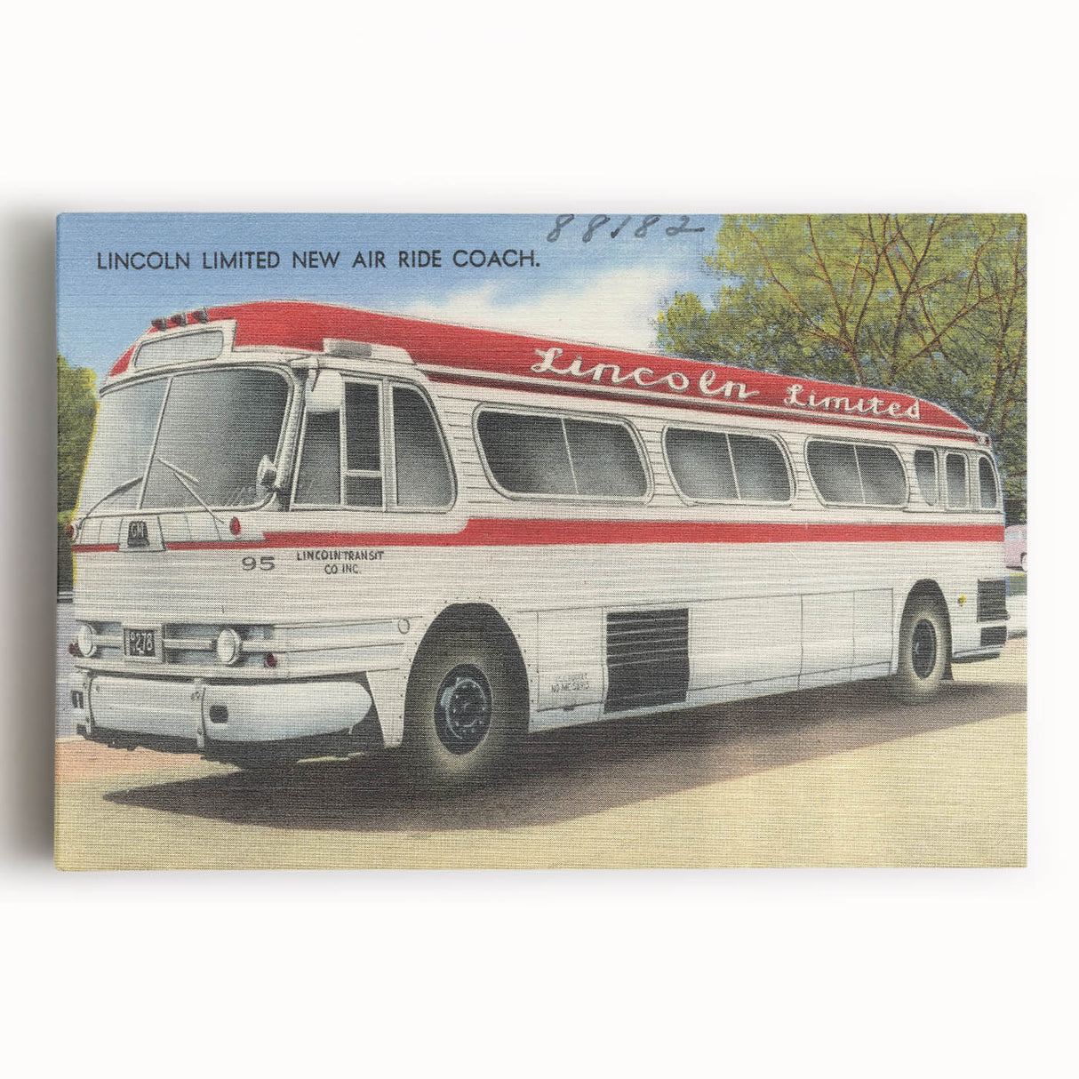 Vintage Lincoln Limited Bus Poster - Retro Travel Art