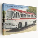 Vintage Lincoln Limited Bus Poster - Retro Travel Art