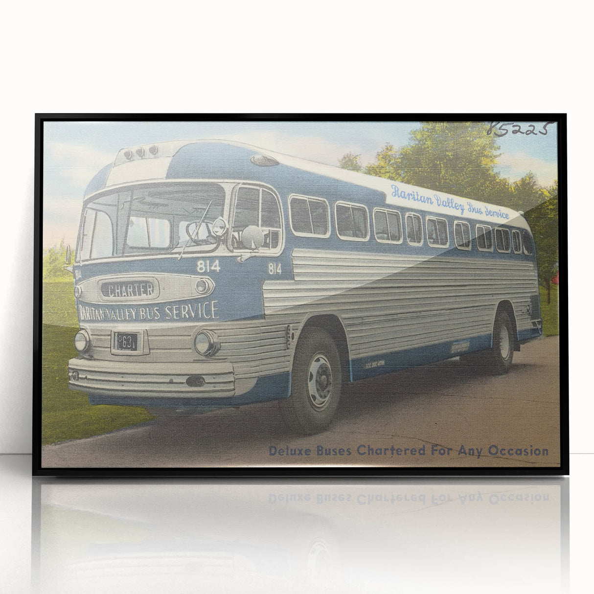 Vintage Raritan Valley Bus Poster - Retro Travel Service Art