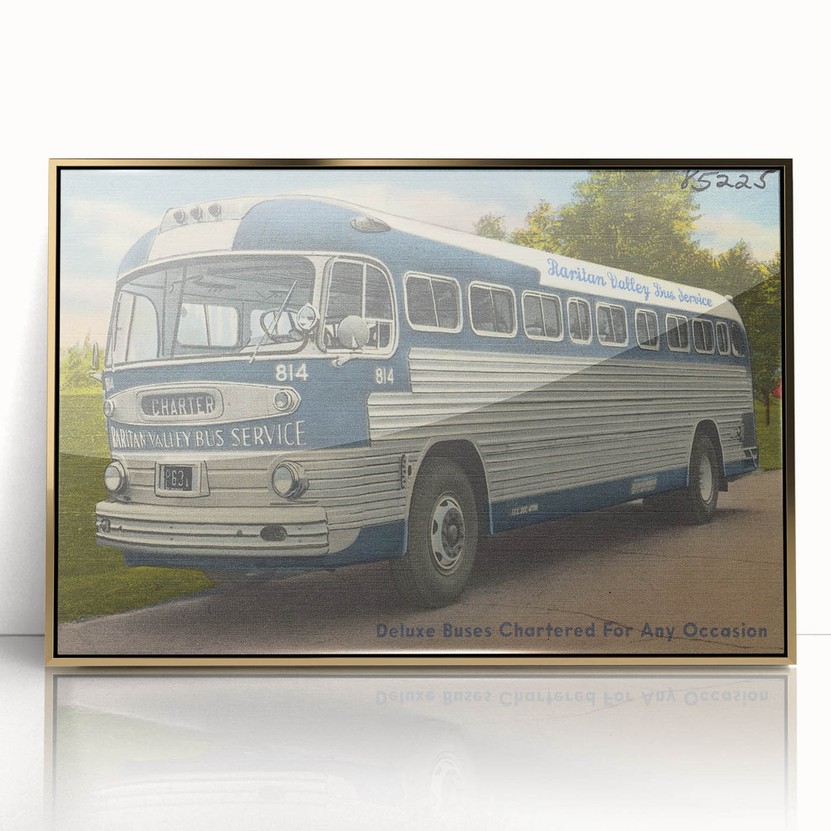 Vintage Raritan Valley Bus Poster - Retro Travel Service Art