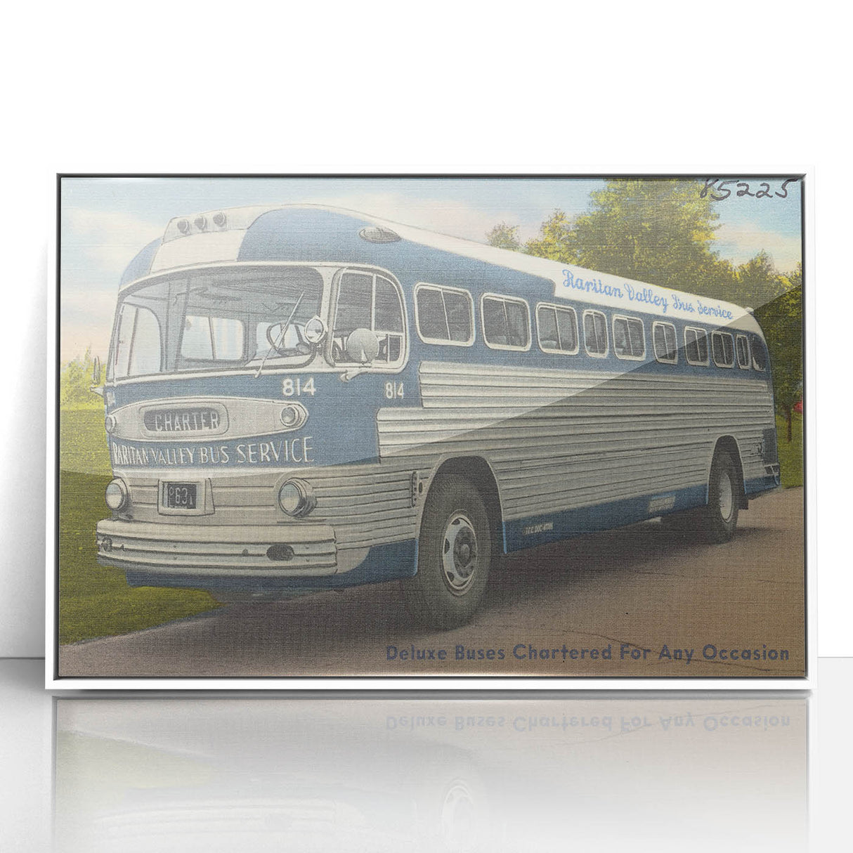 Vintage Raritan Valley Bus Poster - Retro Travel Service Art