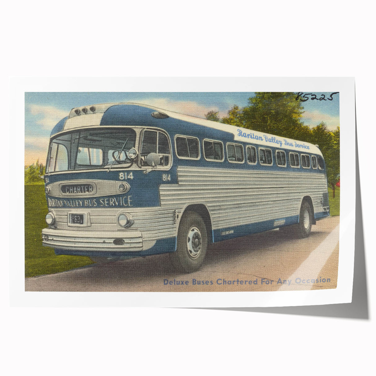 Vintage Raritan Valley Bus Poster - Retro Travel Service Art