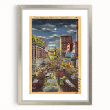 Vintage Travel Poster - Times Square by Night, NYC