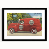 Vintage Day and Night Sewer Service Van Poster - Retro Travel Art