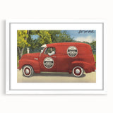 Vintage Day and Night Sewer Service Van Poster - Retro Travel Art