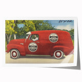 Vintage Day and Night Sewer Service Van Poster - Retro Travel Art