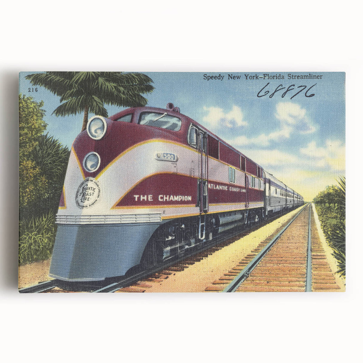 Vintage Atlantic Coast Line Train Poster - Retro "The Champion" Art