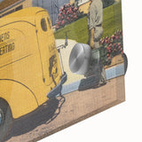 Vintage H.T. Kitchens Plumbing Van Poster - Retro Service Art