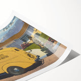 Vintage H.T. Kitchens Plumbing Van Poster - Retro Service Art