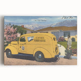 Vintage H.T. Kitchens Plumbing Van Poster - Retro Service Art