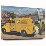 Vintage H.T. Kitchens Plumbing Van Poster - Retro Service Art