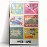 Vintage Travel Posters - Paris Hotel Collection Wall Art