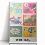 Vintage Travel Posters - Paris Hotel Collection Wall Art