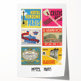 Vintage Travel Posters - Paris Hotel Collection Wall Art