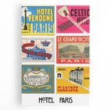 Vintage Travel Posters - Paris Hotel Collection Wall Art