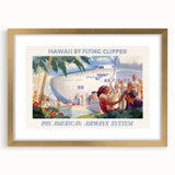 Vintage Hawaii by Flying Clipper Poster - Retro Pan Am Airways Art